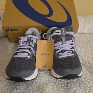 Asics Amplifoam Womens Charcoal and Lavender Sneakers